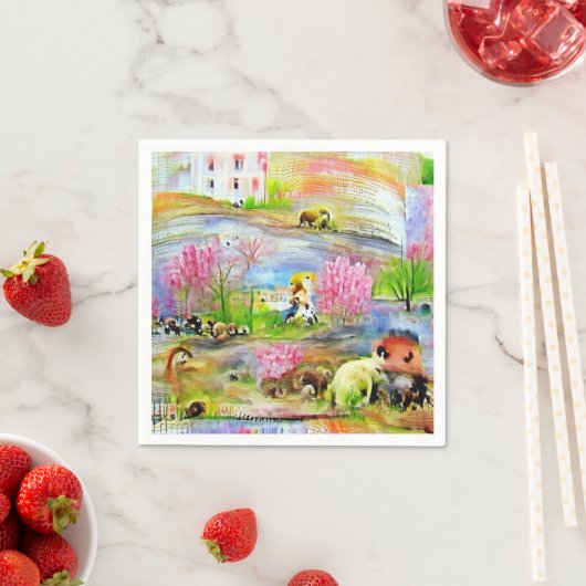 Wasserfarbenlandschaft Serviette (Beispiel)