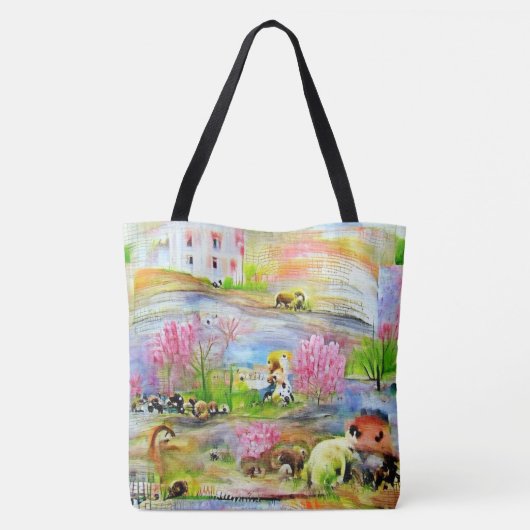 Wasserfarbenlandschaft Tasche (Rückseite)