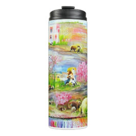 Wasserfarbenlandschaft Thermosbecher