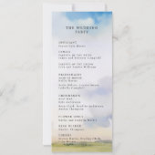 Wasserfarbenlandschaft Traumwolken Hochzeitsprogra Einladung (Rückseite)