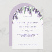 Wasserfarbenlavender Arched Wedding Einladung (Vorne/Hinten)
