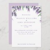 Wasserfarbenlavender Wedding Einladung (Vorne/Hinten)