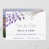 Wasserfarbenlavender Wedding speichert die Datumsk Save The Date (Vorne/Hinten)