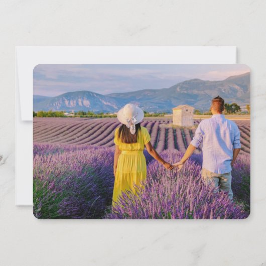 Wasserfarbenlavender Wedding speichert die Datumsk Save The Date (Rückseite)