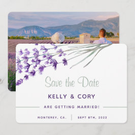 Wasserfarbenlavender Wedding speichert die Datumsk Save The Date