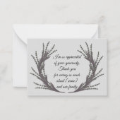 Wasserfarbenleaf für nach der Beerdigung danke Ihn Mitteilungskarte (Vorderseite)