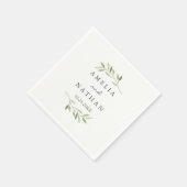 Wasserfarbenleaf Grüner Kranz Hochzeit Napkin Serviette (Ecke)