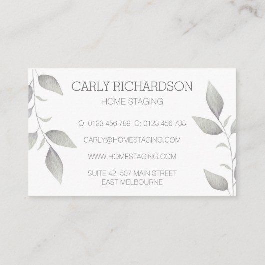 Wasserfarbenleaf Visitenkarte (Rückseite)