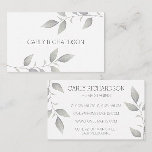 Wasserfarbenleaf Visitenkarte (Vorne/Hinten)