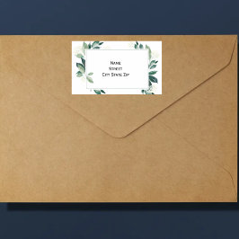 Wasserfarbenleafy botanisch adressaufkleber