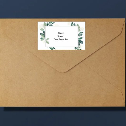 Wasserfarbenleafy botanisch adressaufkleber