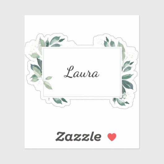 Wasserfarbenleafy botanisch aufkleber (Blatt)