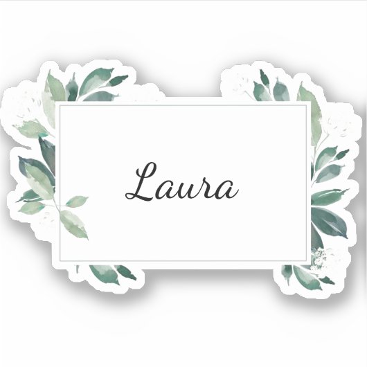 Wasserfarbenleafy botanisch aufkleber (Vorderseite)