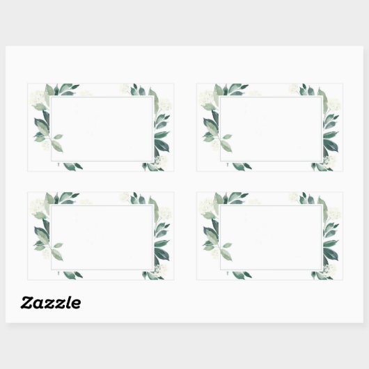 Wasserfarbenleafy botanisch rechteckiger aufkleber (Blatt)