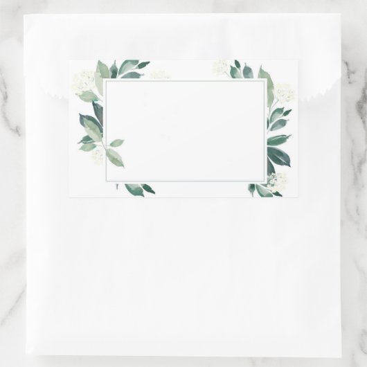 Wasserfarbenleafy botanisch rechteckiger aufkleber (Tasche)