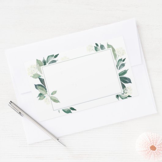 Wasserfarbenleafy botanisch rechteckiger aufkleber (Umschlag)