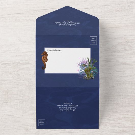 Wasserfarbenleben in einer Einladung (Außenbereich)