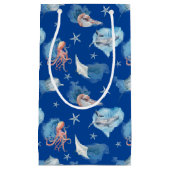 Wasserfarbenlebewesen Tief blau Kleine Geschenktüte (Vorderseite)