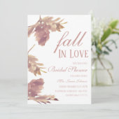 Wasserfarbenleder Fall Bridal Dusche Einladung (Stehend Vorderseite)