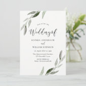 Wasserfarbenleder Hochzeit inkl. Live-Stream-Optio Einladung (Stehend Vorderseite)