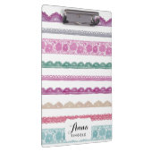 Wasserfarbenleder Ribbon Girly Rainbow bemalt Klemmbrett (Rechts)