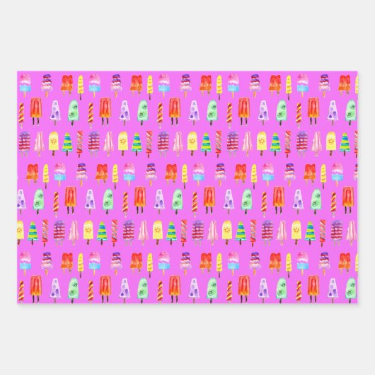 Wasserfarbenlederchen Handgemalte Regenbogen Geschenkpapier Set (Vorderseite 3)