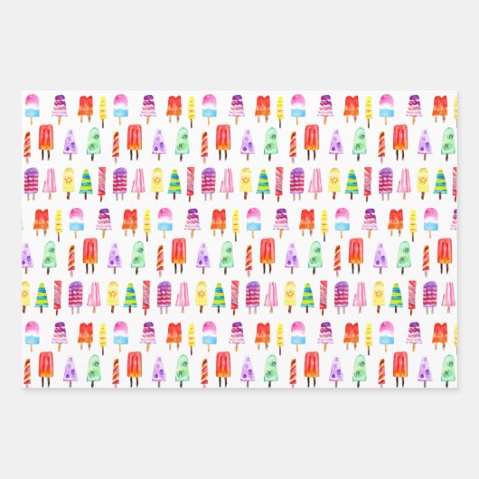 Wasserfarbenlederchen Handgemalte Regenbogen Geschenkpapier Set (Vorderseite 2)