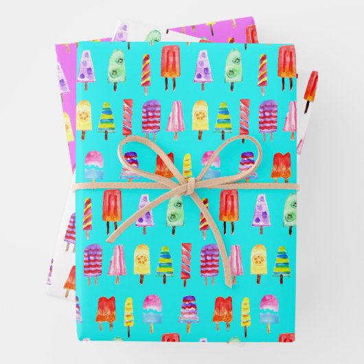 Wasserfarbenlederchen Handgemalte Regenbogen Geschenkpapier Set (Beispiel)