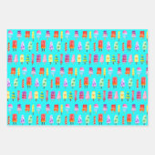 Wasserfarbenlederchen Handgemalte Regenbogen Geschenkpapier Set (Vorderseite)