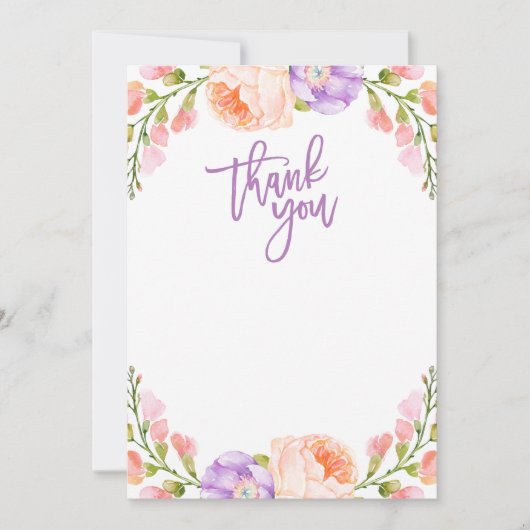 Wasserfarbenleere Dankeschön Karte (Vorderseite)