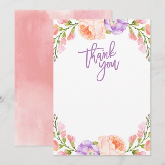 Wasserfarbenleere Dankeschön Karte (Vorne/Hinten)