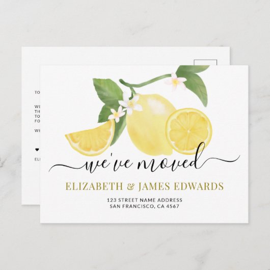 Wasserfarbenlehre Wir haben den Adresswechsel vers Ankündigungspostkarte (Vorne/Hinten)