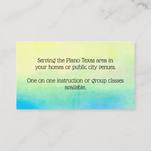 Wasserfarbenlehrer Visitenkarte (Rückseite)