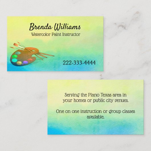 Wasserfarbenlehrer Visitenkarte (Vorne/Hinten)