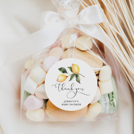 Wasserfarbenlemon Babydusche bevorzugt Runder Aufkleber