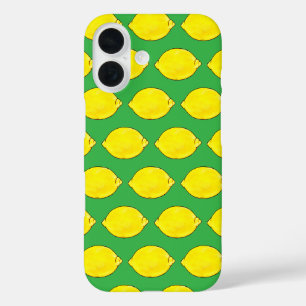 Wasserfarbenlemon in Grün iPhone 16 Hülle