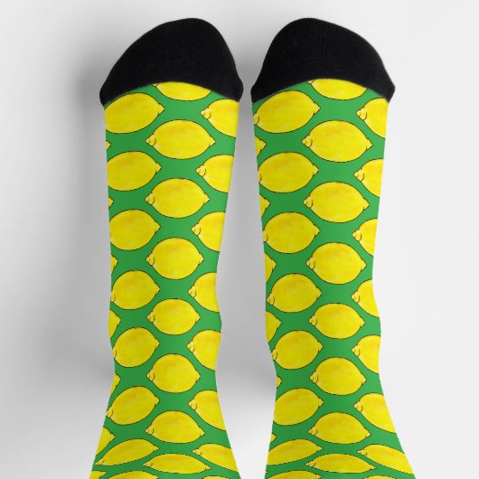 Wasserfarbenlemon in Grün Socken (Oben)