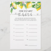 Wasserfarbenlemon Wie alt war die Braut, um Spiel (Vorderseite)