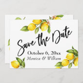 Wasserfarbenlemonen Save the Date Typografie (Vorne/Hinten)