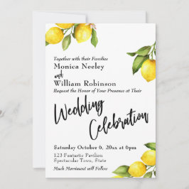 Wasserfarbenlemons Hochzeitsstimmung Typografie Einladung