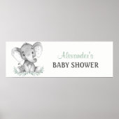 Wasserfarbenlephant Babyduschbanner Poster (Vorne)
