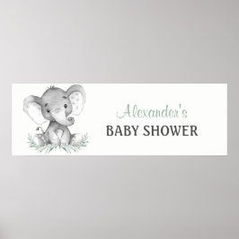 Wasserfarbenlephant Babyduschbanner Poster