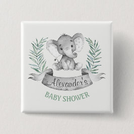 Wasserfarbenlephant Babydusche Button