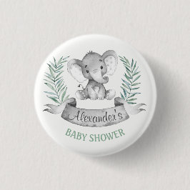 Wasserfarbenlephant Babydusche Button