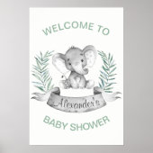 Wasserfarbenlephant Babydusche Poster (Vorne)