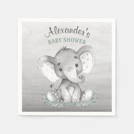 Wasserfarbenlephant Babydusche Serviette