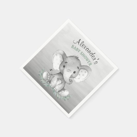 Wasserfarbenlephant Babydusche Serviette (Ecke)