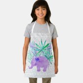 Wasserfarbenlephant-Dschungel Tropische Blätter Schürze (Insitu)