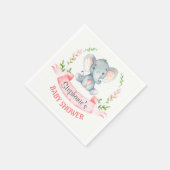 Wasserfarbenlephant Girl Babydusche Serviette (Ecke)