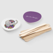 Wasserfarbenlephant mit wilden Blume Fächer (Non-assembled)